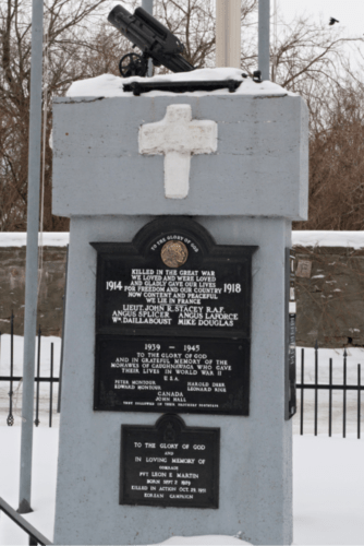 A memorial in snow